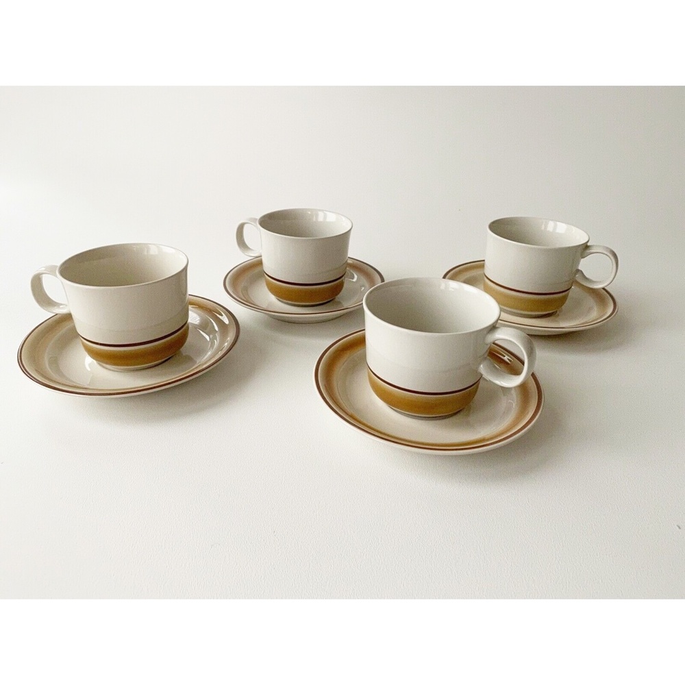 VTG Water Colors Hearthside Cup & Saucer Set 4